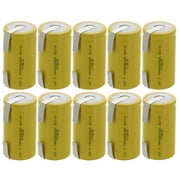 10x Exell D Size 1.2V 5000mAh NiCD Rechargeable Batteries with Tabs