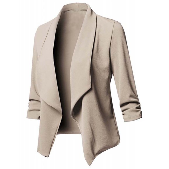 Hjcommed Cardigan Ouvert Mode Décontractée pour Femmes Veste à Manches Longues Kaki XXXXXL
