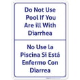 thumbnail image 1 of Do Not Use Pool If You Are Ill With Diarrhea Bilingual Sign,, 1 of 1