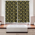 thumbnail image 2 of Ambesonne Yellow and Gray Kitchen Curtains, Flower Leaf Autumn, 55"x36", Apricot Avocado Green, 2 of 3