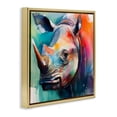 thumbnail image 3 of Stupell Industries Modern Rhino with Modern Hues Gold Floating Frame Canvas Art, 18 x 18, by Walker Noble, 3 of 8