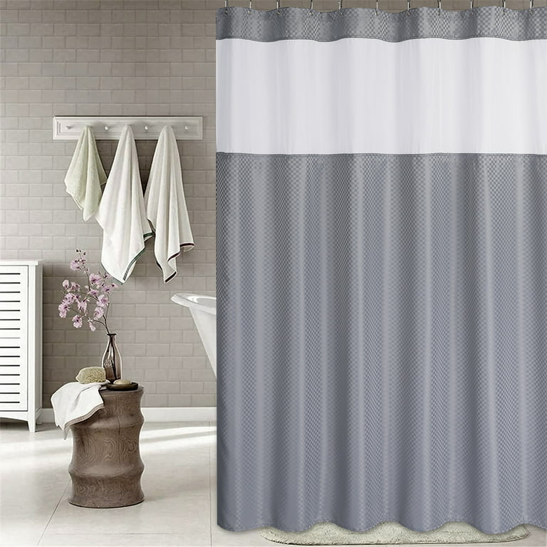 Homerry Extra Long 72 W X 84 L Shower Curtain With Snap In Liner Set Water Resistant Fabric Machine Washable Gray 1 Com