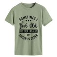 thumbnail image 1 of Blusa elegante con cuello redondo, manga corta, estilo casual chic para mujer, talla XXXL, color verde oliva y negro, 1 of 4