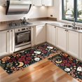 thumbnail image 3 of Kitchen Rugs Sets Of 2,Halloween Floral Ghosts Pattern Anti Fatigue Kitchen Mat Rugs Non Slip Washable,Decorative Kitchen Floor Mats for Kitchen,Sink,Laundry,17"X47", 3 of 5