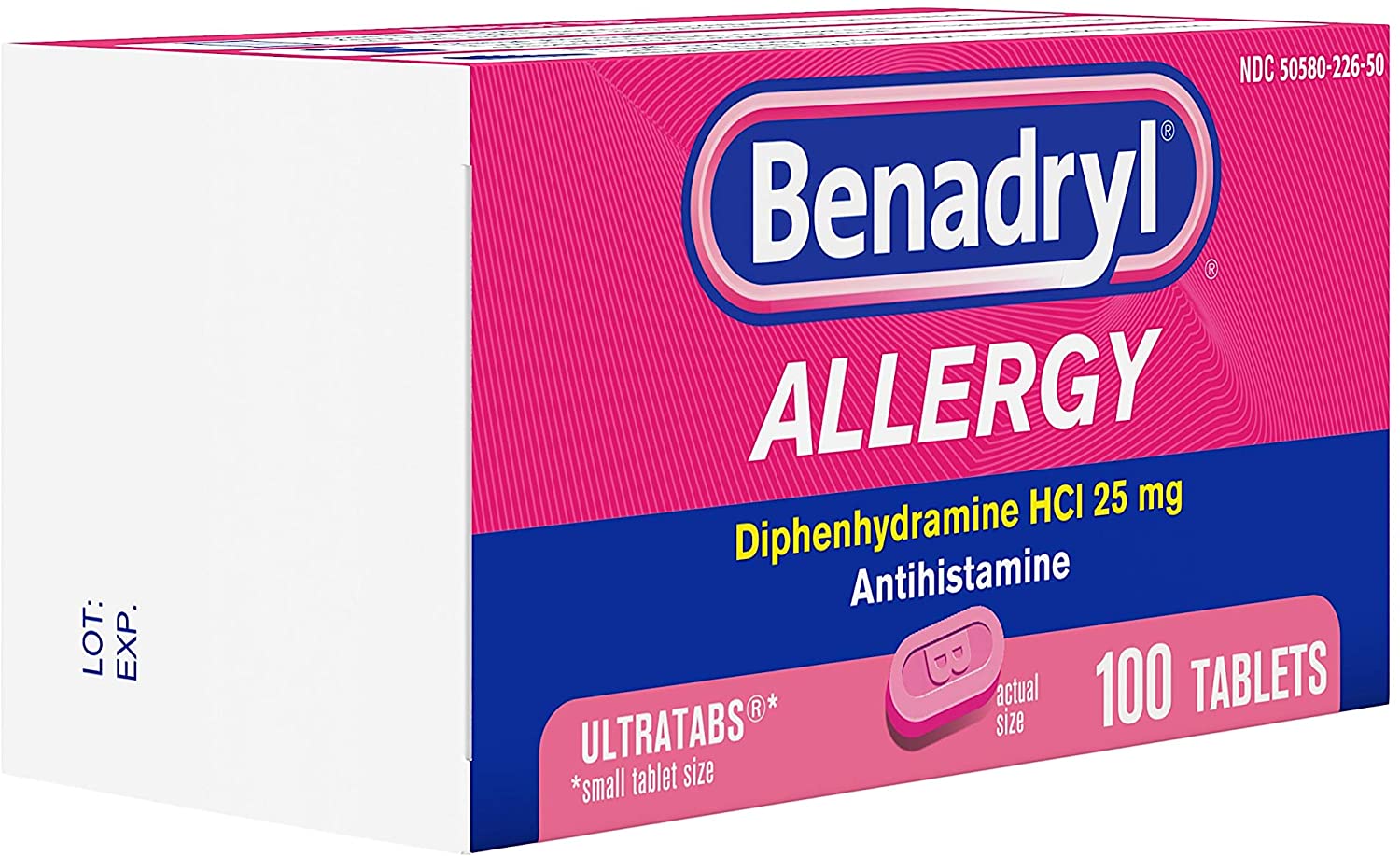 Benadryl Antihistamine Allergy Relief Ultratabs 25 Mg 100 Tablets