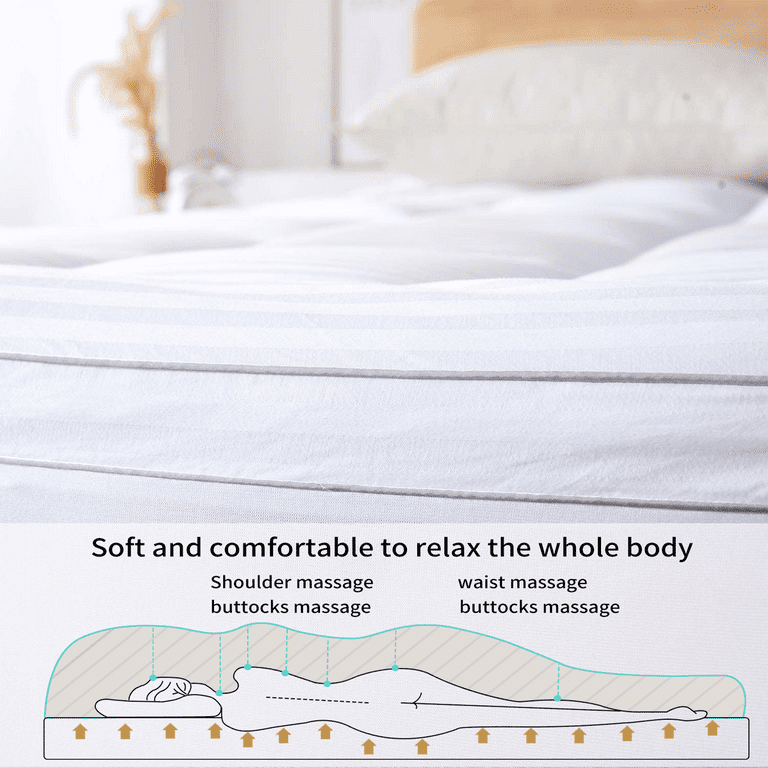 MERITLIFE Waterproof Mattress Pad,400TC 100% Cotton Cooling Mattress Topper  Cover Extra Thick Down Alternative Pillow Top Cooling Bed Topper and Hotel  Quality Hypoallergenic Mattress Protector,Twin 