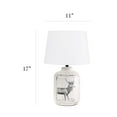 thumbnail image 3 of Simple Designs Rustic Deer Buck Nature Printed Ceramic Farmhouse Accent Table Lamp with Fabric Shade, 3 of 8