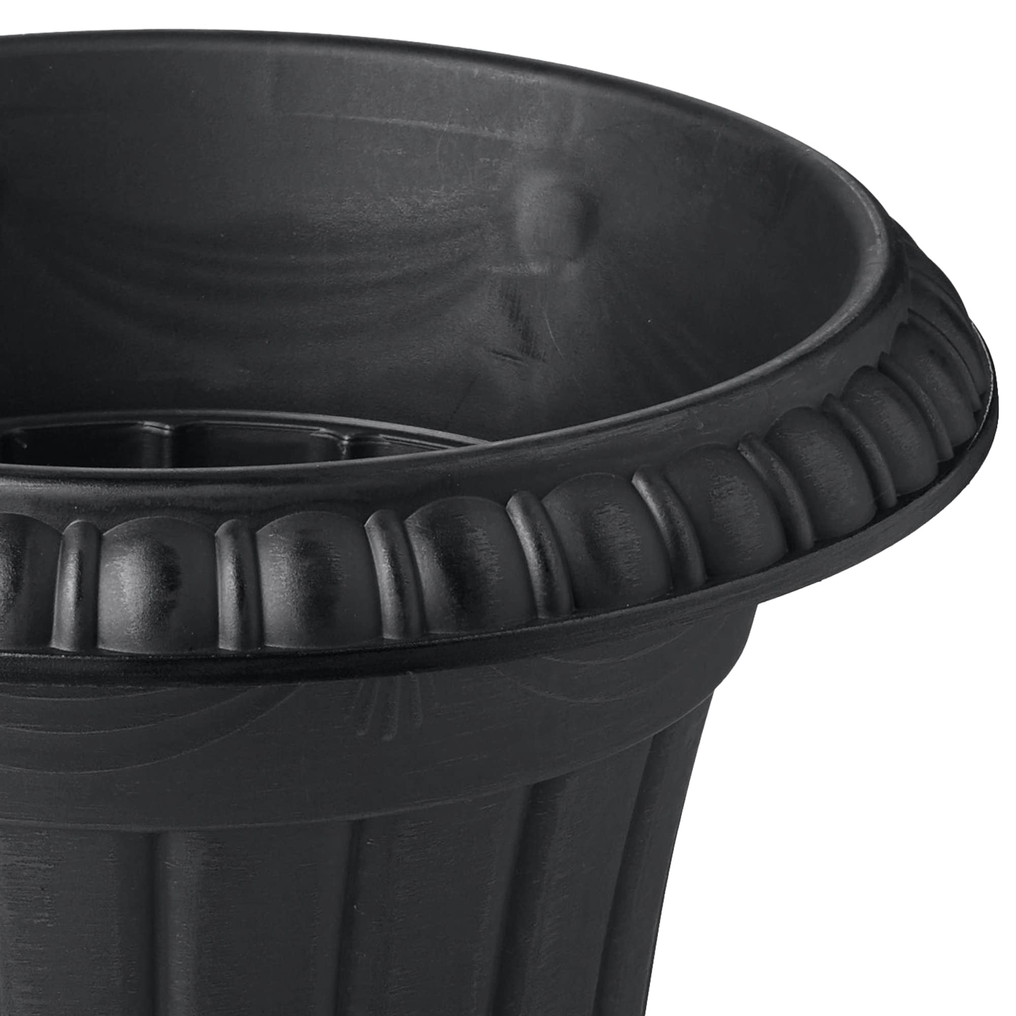 Classic Traditional Plastic Urn Planter Indoor Outdoor Garden Decor Flower Pot Vase 10x12 Black