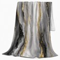 thumbnail image 2 of Abstract Gold Veined Marble Agate Art Sophisticated Elegance, Cozy Friendship Quote Scene, Warm Flannel Blanket for Living Room and Reading Nook, Art Lovers Friendship Gift, Artistic Home Decor, 2 of 9