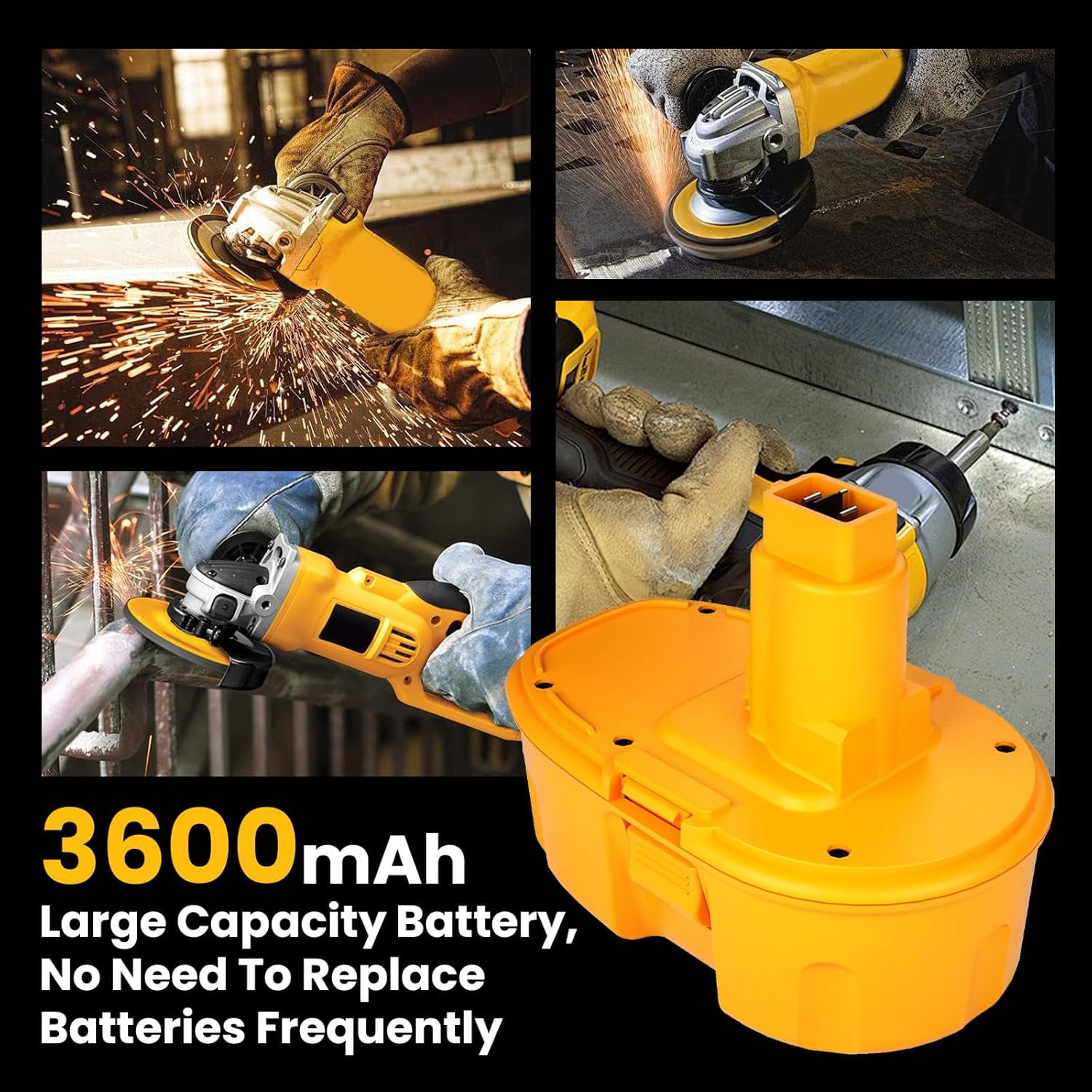 2-Pack 18V 3.6Ah DC9098 DC9099 Replacement Battery for Dewalt 18V Battery DC9096 DC9098 DC9099 DW9095 DW9096 DW9098 DE9038 Compatible with Dewalt 18 Volt Battery Tools Drills Drivers Wrench