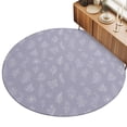 thumbnail image 2 of Round Rugs 5Ft, Purple Botanical Round Area Rug Washable Indoor Throw Carpet, Farmhouse Summer Floral Leaves Soft Non Slip Circle Rug for Cabinet Bathroom Home Decor Aesthetic, 2 of 8