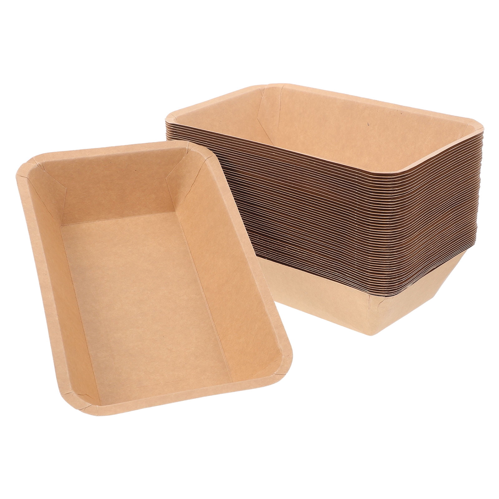OULII 50Pcs Rectangular Paper Plates for Crawfish and Seafood at Restaurants