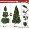 thumbnail image 3 of Slim Artificial Hinged Christmas Tree Skinny Corner Xmas Tree with 350 Incandescent Warm White Lights Prelighted Xmas Tree with Foldable Stand, Snow, 3 of 8