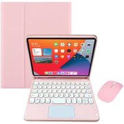 Detachable Keyboard & Mouse Case for 8.3-inch iPad Mini 7 A17 Pro (2024), Folio Stand Cover with Pencil Holder and Multi-Function Touchpad,pink