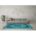 thumbnail image 3 of Ahgly Company Indoor Round Oriental Light Blue Industrial Area Rugs, 3' Round, 3 of 4