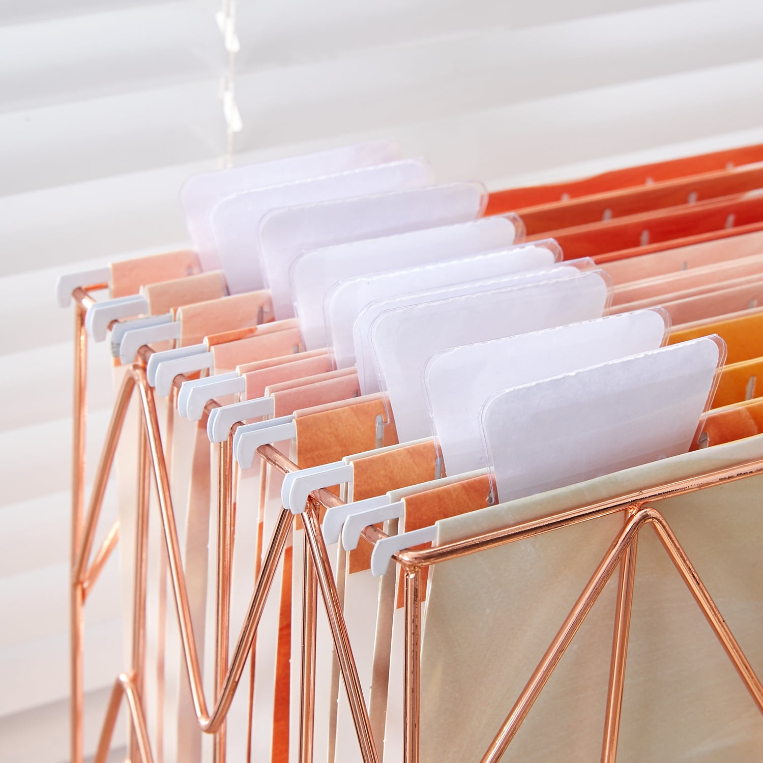 Y YOMA Marble Cute Letter Size Decorative Hanging File Folders, Orange Marble, 9 Pack
