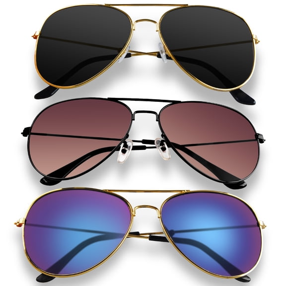 Aviator Sunglasses for Men Polarized UV Protection,AILKIN 3Pack Women Polarized Sunglasses Cycling Sports Sun Glasses Lightweight Aviator Mens Sunglasses for Biking,Driving(3-Color)