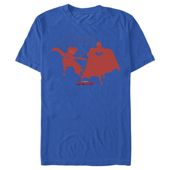 Men's DC League of Super-Pets Superman and Krypto Silhouettes Graphic Tee Royal Blue 3X Large
