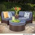 thumbnail image 2 of Noble House Madras Ibiza 4 Piece Outdoor Wicker Sectional Sofa Set in Navy Blue, 2 of 34