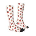 thumbnail image 3 of Balery Hand Drawn Strawberry Printed Novelty Socks Men's Women's Crew Socks Sports Socks Knee High Socks Cotton Socks Quirky and Cool Socks, 3 of 9