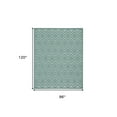 thumbnail image 3 of HomeRoots 8' X 10' Aqua Geometric Flatweave Area Rug, 3 of 9