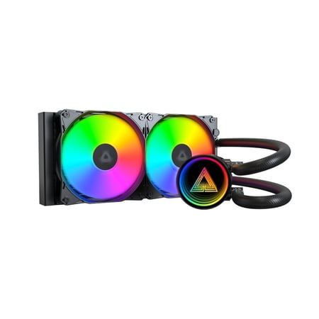 MONTECH Lightflow ARGB 240 Black – Ultra-Quiet AIO Liquid CPU Cooler ARGB-Free