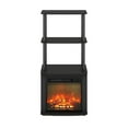 thumbnail image 6 of Furinno Turn-N-Tube 2-Tier Tall TV Entertainment Side Table Display Rack with Fireplace Insert, Americano/Black, 6 of 6