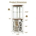 thumbnail image 4 of OKD Farmhouse Corner Bar Cabinet with Glass Holder, 72” Tall Wine Bar with LED Light & Adjustable Shelf for Living Room and Dining Room, White, 4 of 8