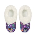 thumbnail image 2 of FUIALDOLG Mexican Sugar Skull Print Winter House Slippers for Women, Warm Fluffy Fuzzy Slippers, Non-Slip Thick Sole Home House Shoes, Indoor and Outdoor, Size 5-6, 2 of 7