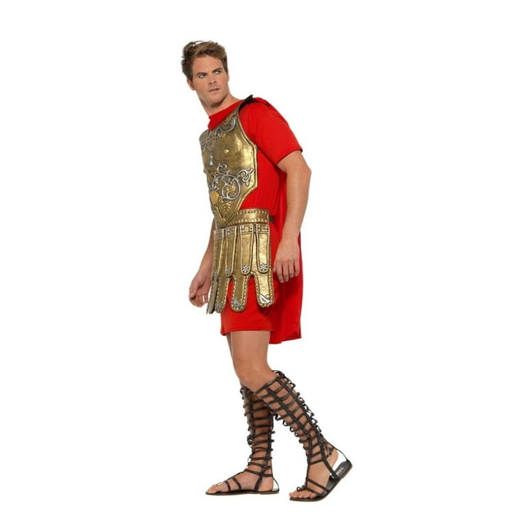 Economy Roman Gladiator Costume Adult Gold Red Economy Roman Gladiator Costume Adult Gold Red