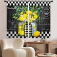 thumbnail image 6 of Lemon Fruit Kitchen Window Curtains 2 Panels 27.5W x 39H Rod Pocket Vintage Farmhouse Rustic Black White Buffalo Plaid Small Short Door Decor Bathroom Drapery Treatment, 6 of 6