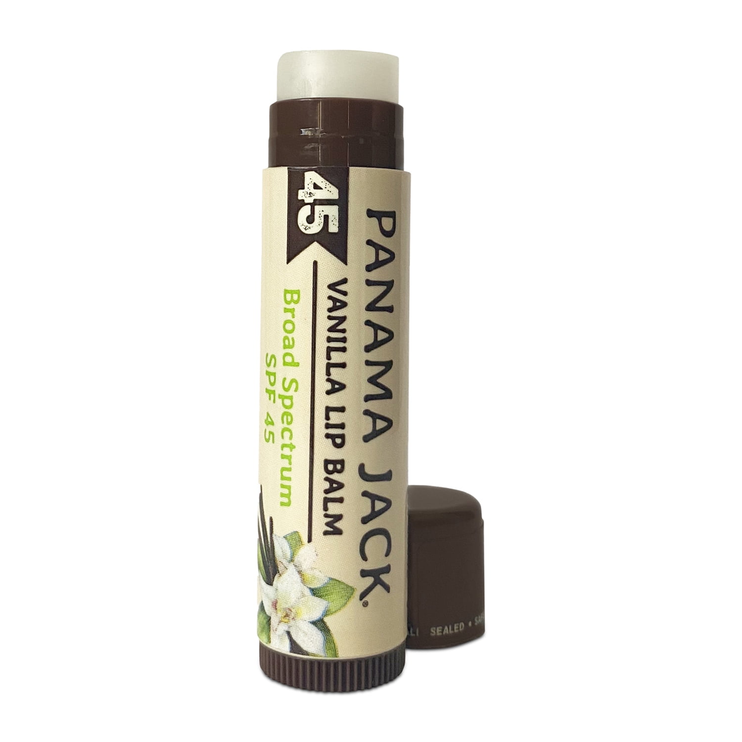 Panama Jack Sunscreen Lip Balm - SPF 45, Broad Spectrum UVA-UVB Sunscreen Protection, Prevents & Soothes Dry, Chapped Lips (Pack of 7, Vanilla)