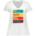 thumbnail image 3 of Inktastic Team Roping Eat Sleep Rope Repeat Women's Plus Size V-Neck T-Shirt, 3 of 5