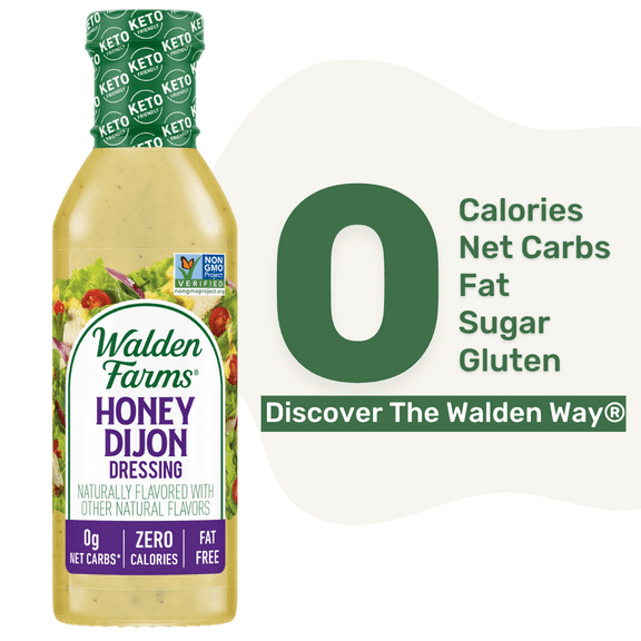 WF Honey Dijon Dressing, 12 oz, Fres/ Delicious Salad Topping, Sugar Free 0g Net Carbs, Great for that salad or on a sandwich, or as a dip.