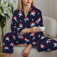 thumbnail image 6 of Yiaed pirates skull Print Pajamas Women's Long Sleeve Sleepwear Soft Button Down Loungewear Pjs Lounge Set Nightwear Womens Pajama Pants-Small, 6 of 7
