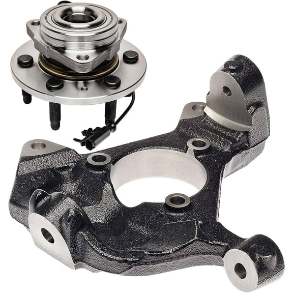 Detroit Axle - 4WD Front Left Knuckle Kit for Chevrolet Silverado GMC Sierra Yukon XL 1500 Avalanche Tahoe Cadillac Escalade ESV EXT, Driver Side Steering Knuckle, Wheel Bearing Hub Replacement