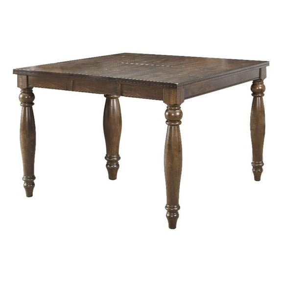 Pemberly Row Modern Wood Butterfly Leaf Gathering Table in Brown