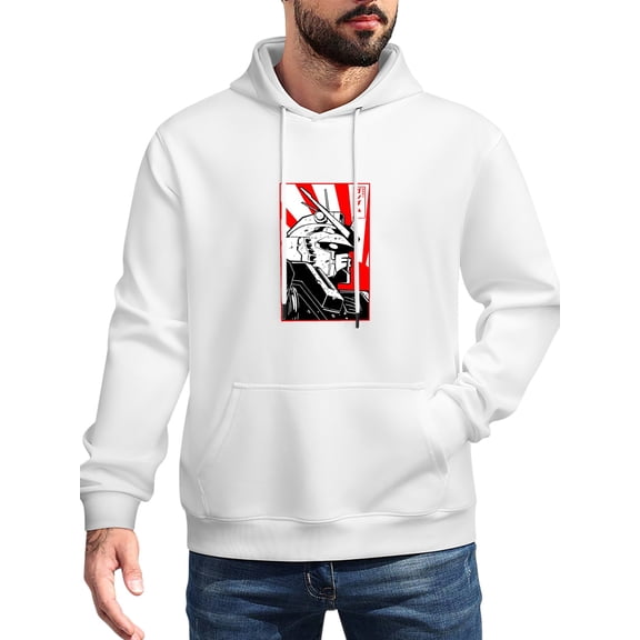 Gundam Men's Stick Hooded Sweatshirt,Unisex Novelty Sweatshirts Cool Printed Pullover Hoody Hoodie with Pocket