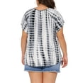 thumbnail image 4 of DARING DIVA Women's Plus Tye Dye Short Sleeves Blouse 4X Grey, 4 of 6