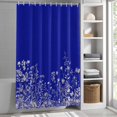 thumbnail image 3 of Flower Plant Fabric Shower Curtain Blue Washable Shower Curtains for Bathroom, Waterproof Bath Curtain with Hooks Home Decor 72x84in, 3 of 8