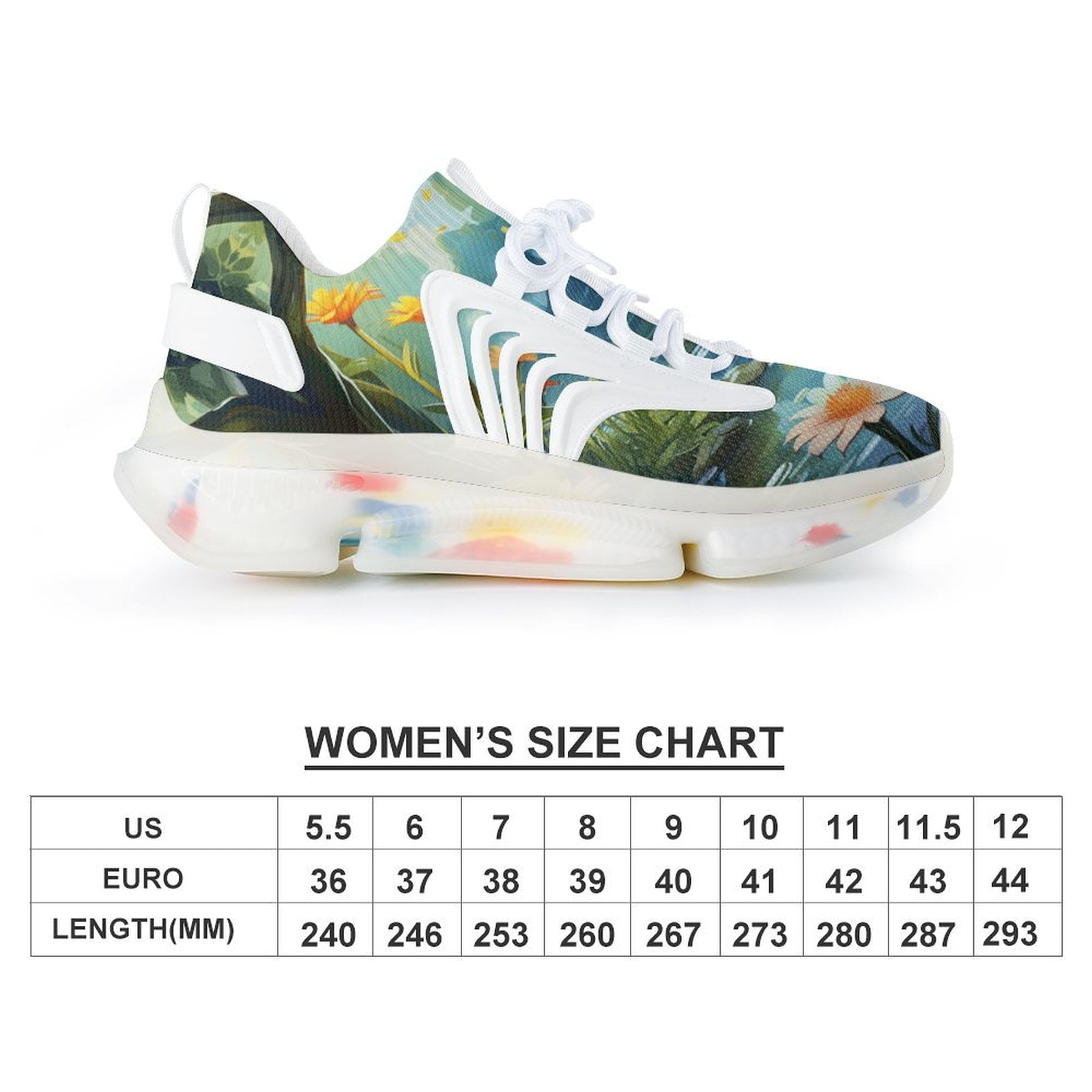 2024 Shuihui Flower Women Or Men Lace Up Flat Sneakers Female Mesh