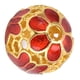 thumbnail image 4 of Cuentas de cloisonné con borde dorado, huecas y redondas, para hacer joyas por uno mismo: pulseras y collares con detalles en rojo brillante, 4 of 8