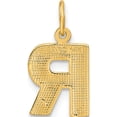 thumbnail image 4 of 14K Yellow Gold 14Ky Satin Diamond-Cut Letter R Initial Charm Made In United States c566r, 4 of 6