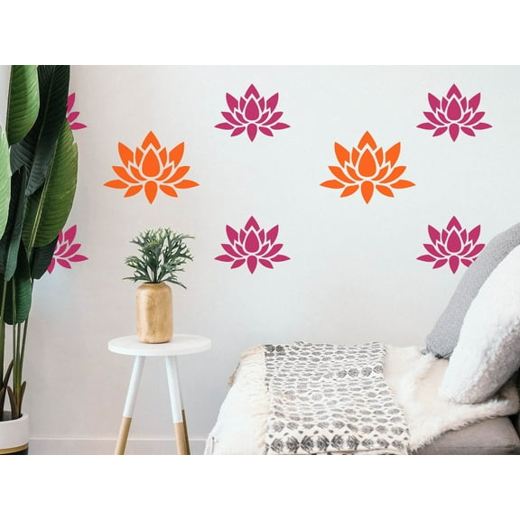 Lotus Blossom Stencil - Art and Wall Stencil (6"x5")