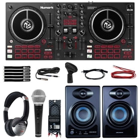 Numark Mixtrack Pro FX 2-Deck DJ Controller with Numark N-WAVE360 Desktop Monitor Speakers