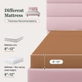 thumbnail image 4 of Amolife Full Bed Frame, Platform Bed Frame with Velvet Upholstered Slat Headboard, Pink, 4 of 7