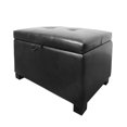 thumbnail image 4 of Antonio Black Faux Leather Tufted Storage Ottoman, 4 of 6