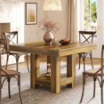 thumbnail image 2 of Fimind 39" Square Dining Table for 2-4, Rustic Farmhouse Kitchen Table with Storage Shelf, Small Space Wood Dining Room Table for Apartment, Breakfast, Dining Area, Rustic Brown, 2 of 7