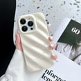 thumbnail image 3 of Compatible with iPhone 14 Pro Max Phone Case Luxury 3D Water Ripple Shape Pattern Camera Lens Protection Shockproof Soft TPU Case for Women Girls Slim Phone Case (White), 3 of 12