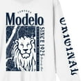 thumbnail image 3 of Modelo Composed Lion Art Crew Neck Long Sleeve White Adult Tee-Medium, 3 of 5